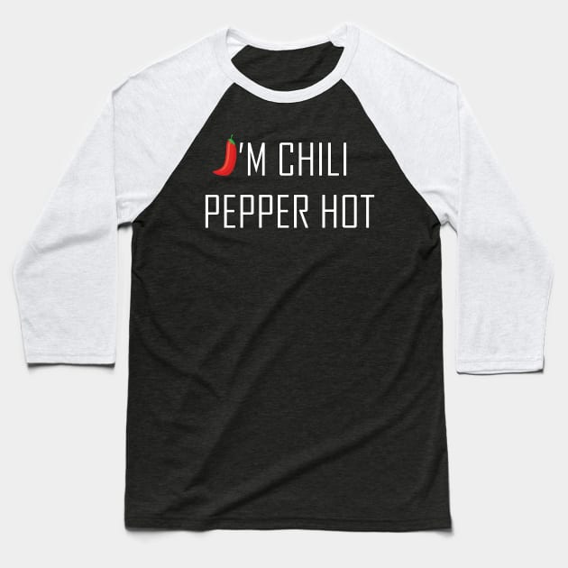 Chili Pepper Baseball T-Shirt by JevLavigne